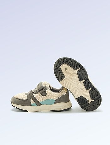 Kitchoun - Sneakers basse in similcamoscio ed effetto montone