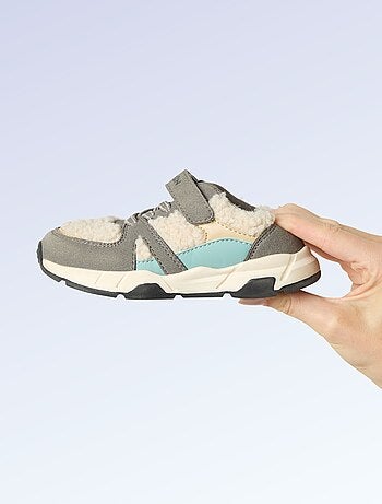 Kitchoun - Sneakers basse in similcamoscio ed effetto montone