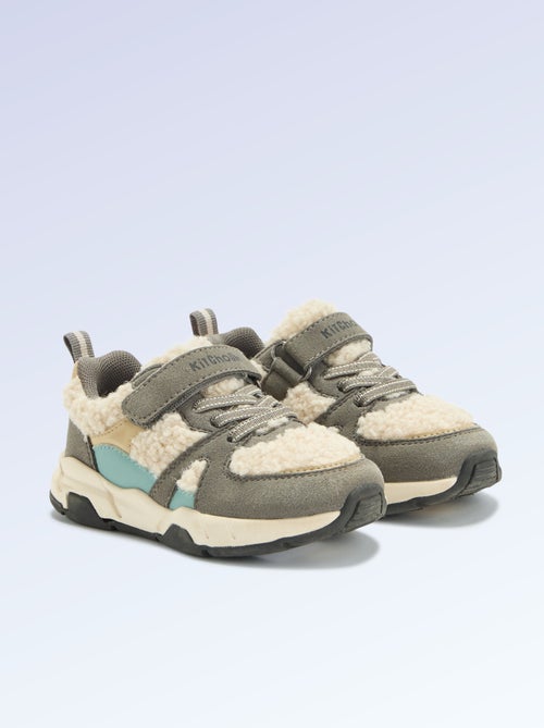 Sneakers basse in similcamoscio ed effetto montone - Kiabi Sneakers basse in similcamoscio ed effetto montone - Kiabi