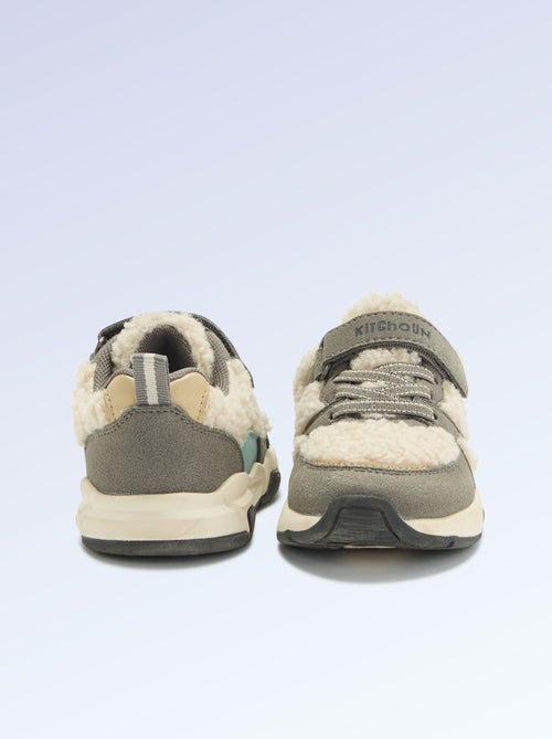 Sneakers basse in similcamoscio ed effetto montone - Kiabi Sneakers basse in similcamoscio ed effetto montone - Kiabi
