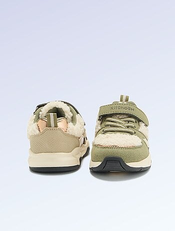 Kitchoun - Sneakers basse in similcamoscio ed effetto montone