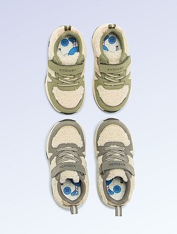 Kitchoun - Sneakers basse in similcamoscio ed effetto montone