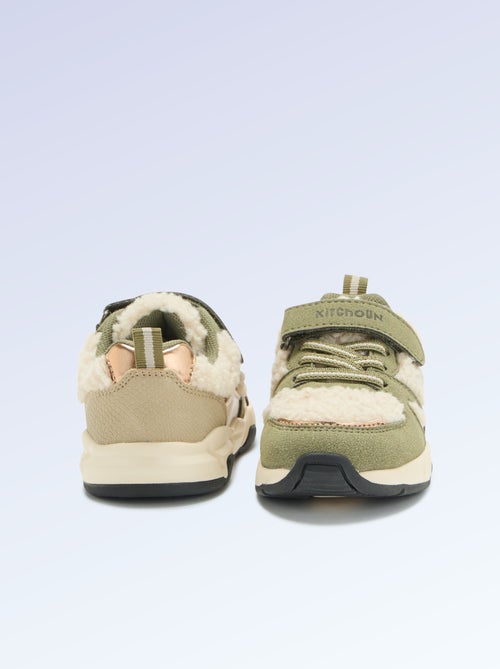 Sneakers basse in similcamoscio ed effetto montone - Kiabi Sneakers basse in similcamoscio ed effetto montone - Kiabi
