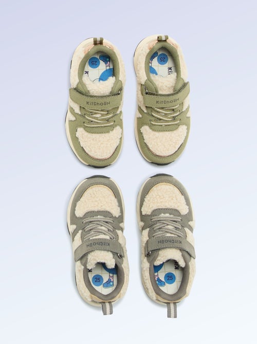 Sneakers basse in similcamoscio ed effetto montone - Kiabi Sneakers basse in similcamoscio ed effetto montone - Kiabi