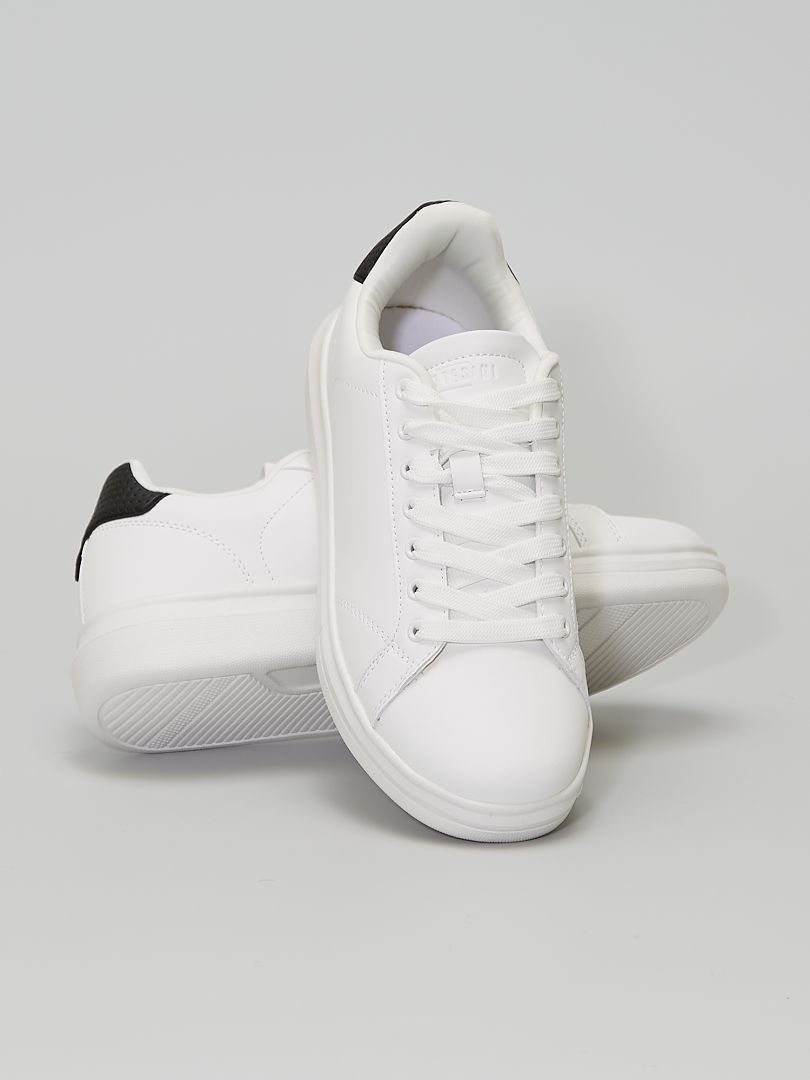 Sneakers basse in similpelle bianco - Kiabi