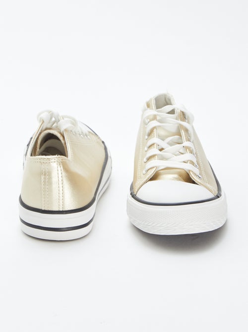 Sneakers basse in similpelle dorata - Kiabi