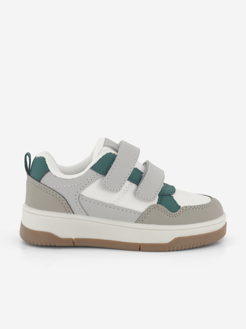 Sneakers basse in similpelle Grigio - Kiabi