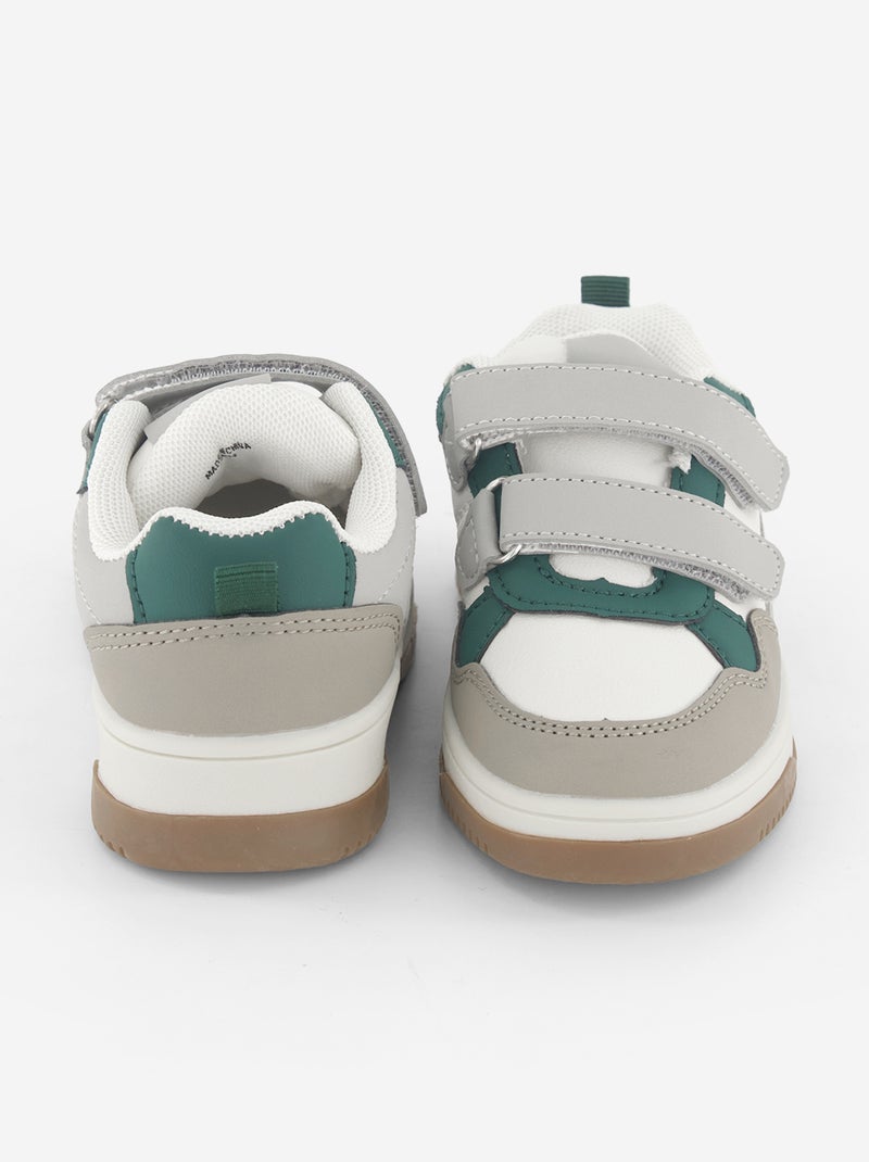 Sneakers basse in similpelle Grigio - Kiabi