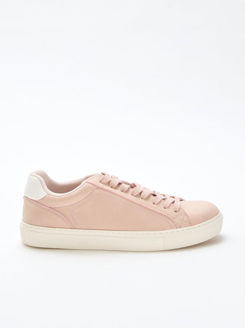 Sneakers basse in suede lucido Beige - Kiabi