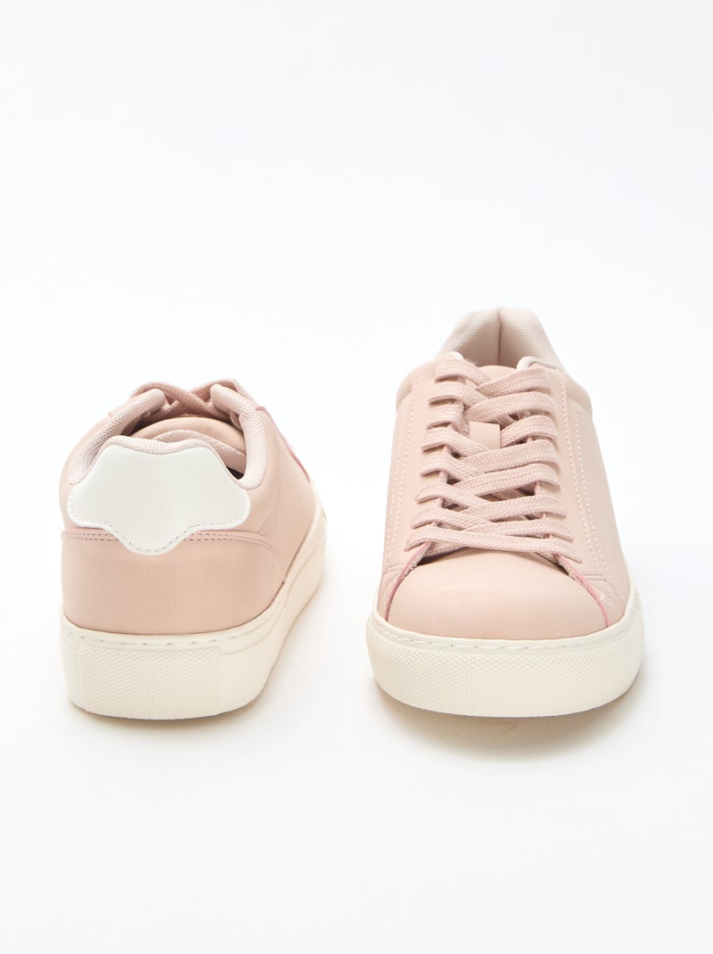 Sneakers basse in suede lucido Beige - Kiabi