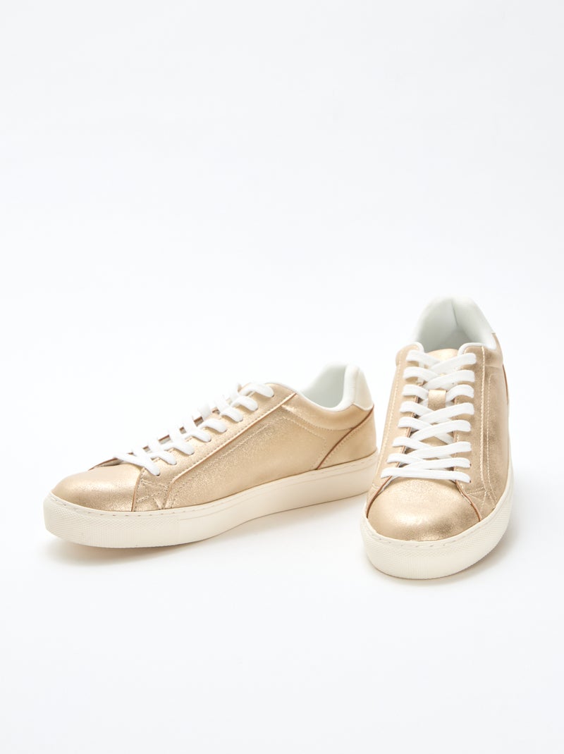 Sneakers basse in suedette lucida Giallo - Kiabi