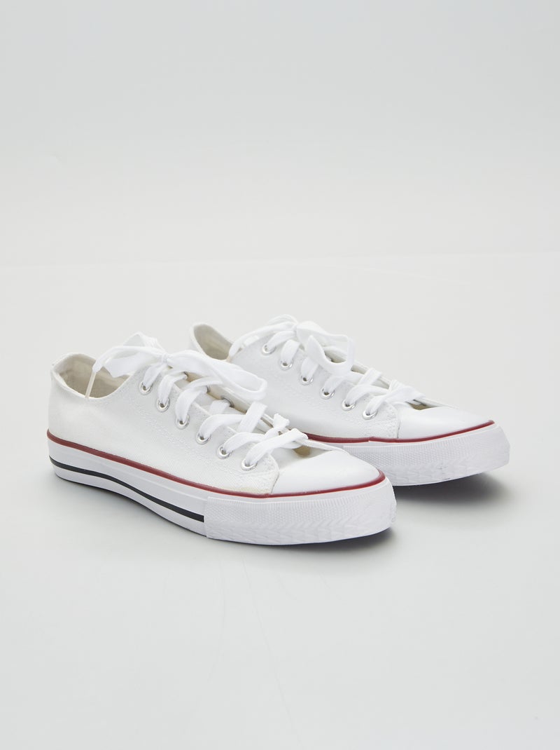 Sneakers basse in tela bianco - Kiabi