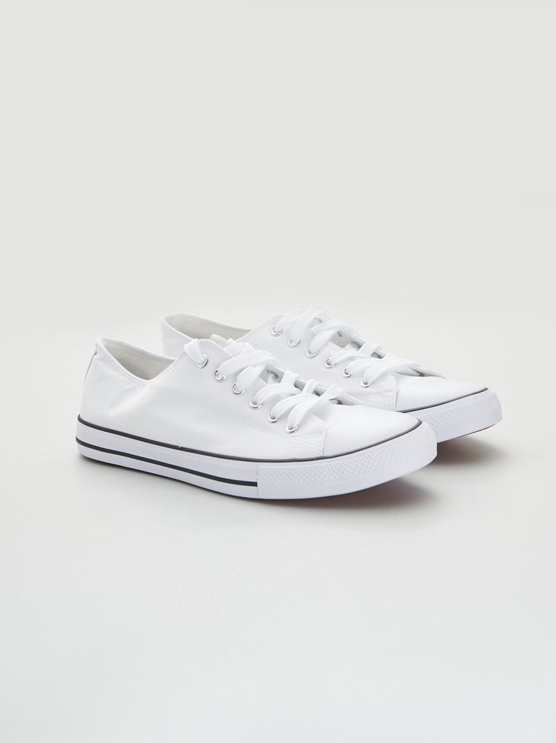 Sneakers basse in tela bianco - Kiabi