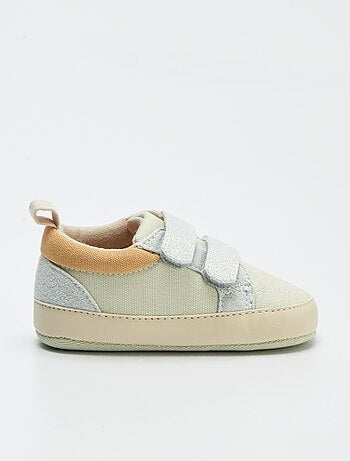 Sneakers basse in tela con chiusure a strappo