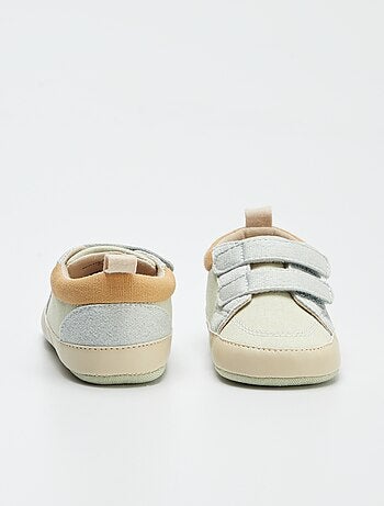 Sneakers basse in tela con chiusure a strappo