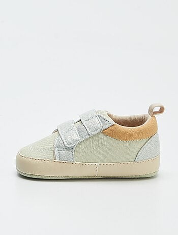 Sneakers basse in tela con chiusure a strappo