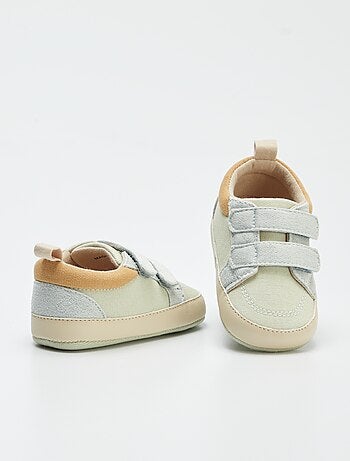Sneakers basse in tela con chiusure a strappo