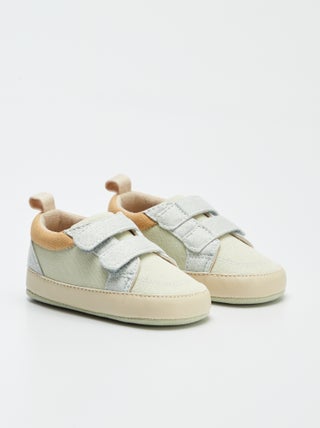 Sneakers basse in tela con chiusure a strappo