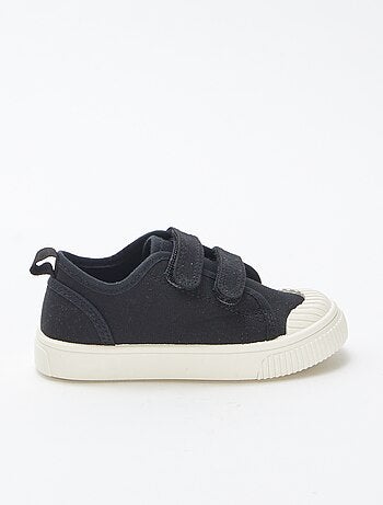 Sneakers basse in tela con chiusure a strappo
