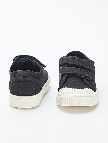 Sneakers basse in tela con chiusure a strappo