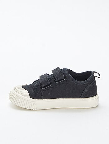 Sneakers basse in tela con chiusure a strappo