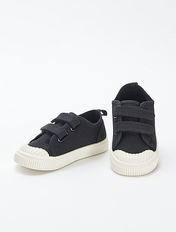 Sneakers basse in tela con chiusure a strappo
