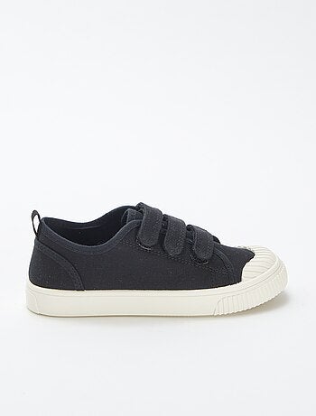 Sneakers basse in tela con chiusure a strappo