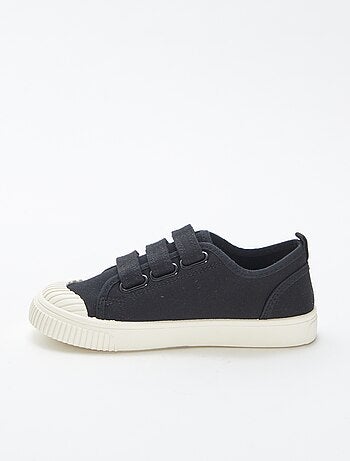 Sneakers basse in tela con chiusure a strappo