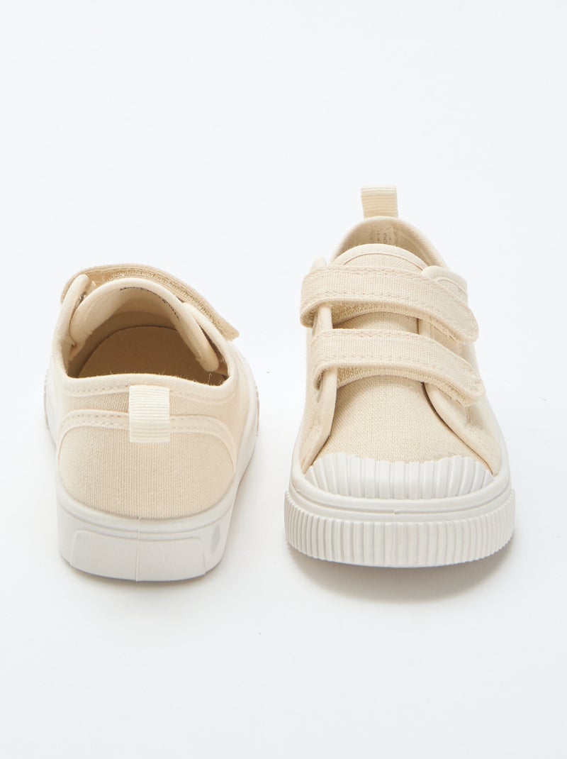 Sneakers basse in tela con strappi Beige - Kiabi