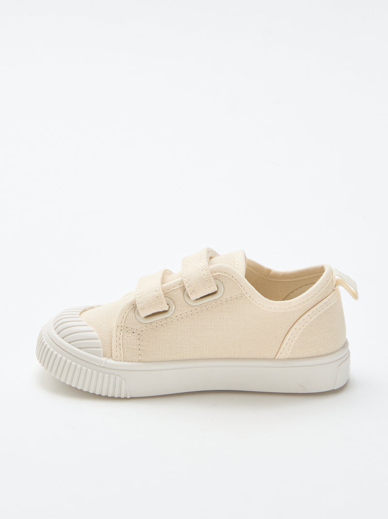 Sneakers basse in tela con strappi Beige - Kiabi