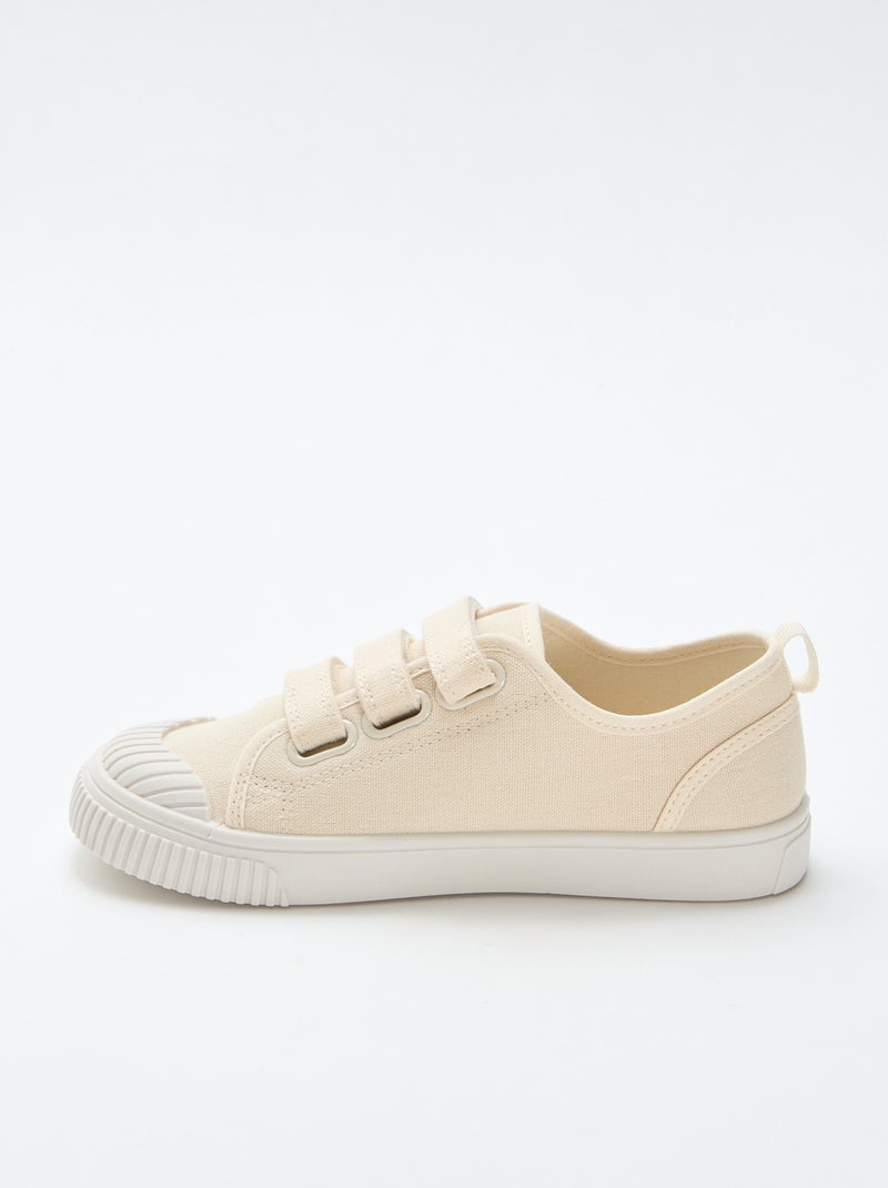 Sneakers basse in tela con strappi Beige - Kiabi