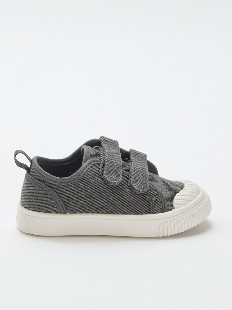Sneakers basse in tela con strappi Grigio - Kiabi