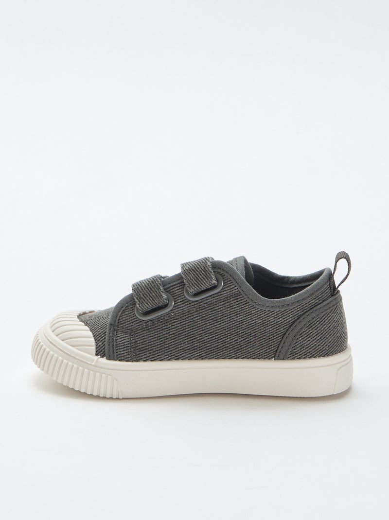 Sneakers basse in tela con strappi Grigio - Kiabi