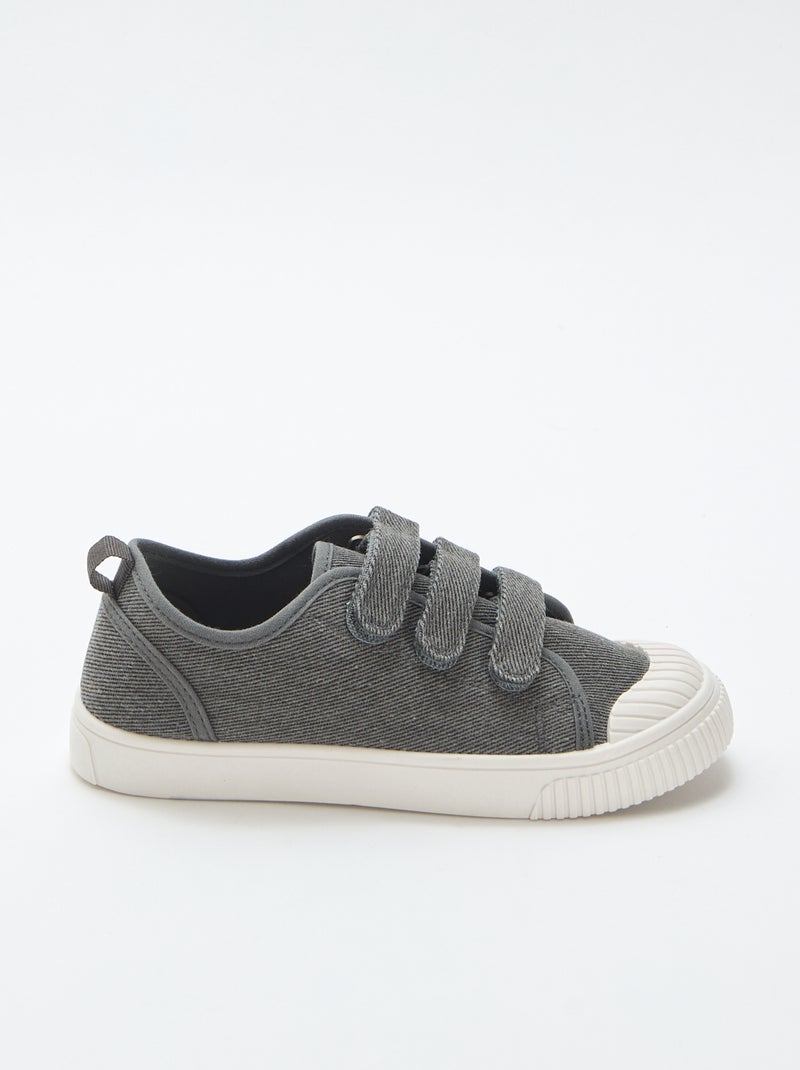 Sneakers basse in tela con strappi Grigio - Kiabi