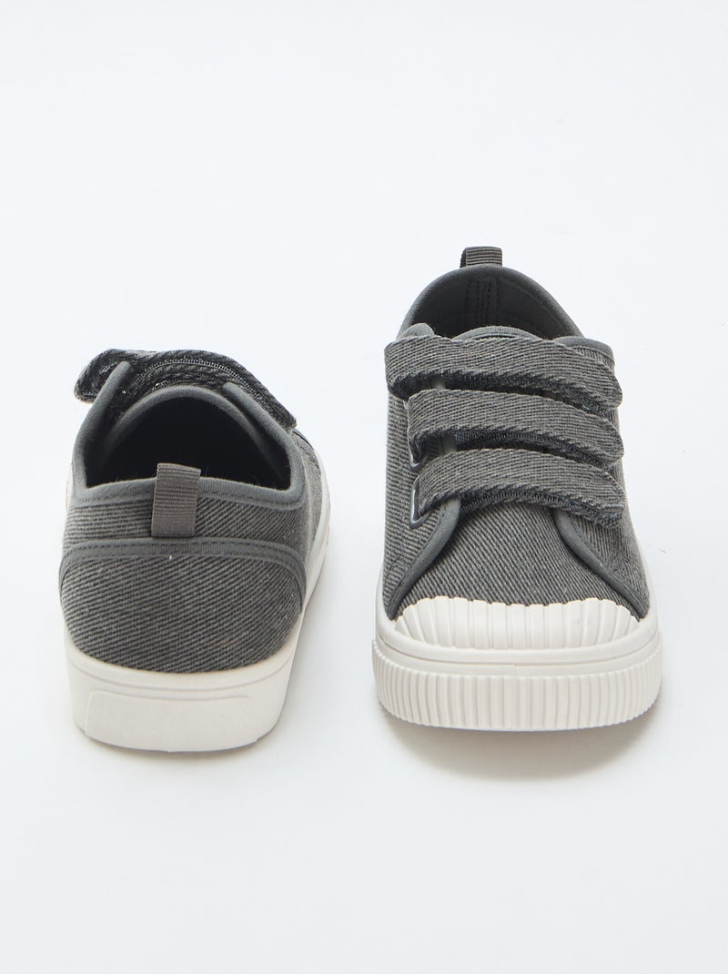 Sneakers basse in tela con strappi Grigio - Kiabi