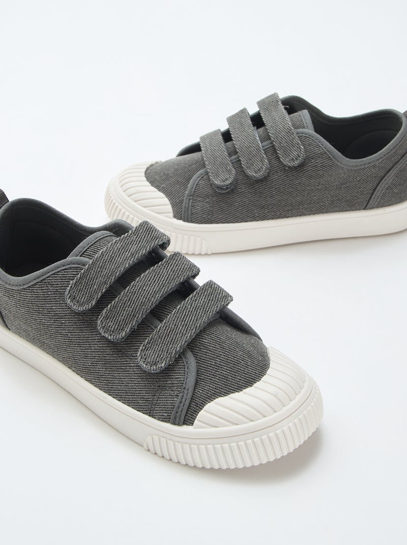 Sneakers basse in tela con strappi Grigio - Kiabi