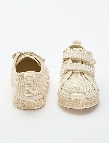 Sneakers basse in tela con suola in corda