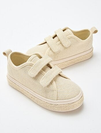 Sneakers basse in tela con suola in corda