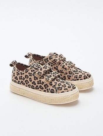 Sneakers basse in tela con suola in corda