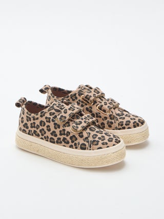Sneakers basse in tela con suola in corda