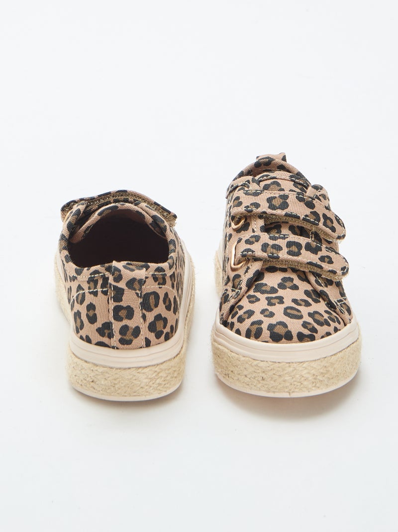 Sneakers basse in tela con suola in corda Marrone - Kiabi