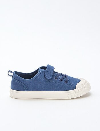 Sneakers basse in tela con velcro