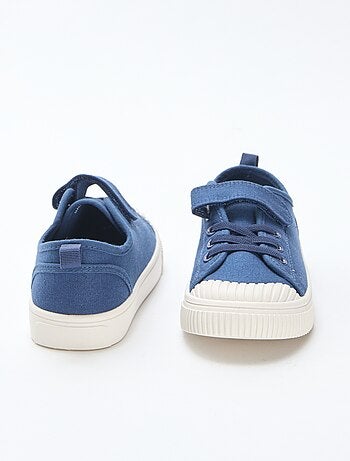 Sneakers basse in tela con velcro