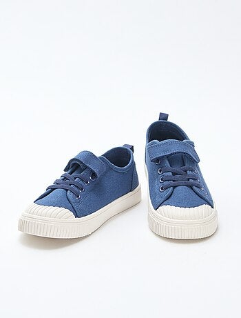 Sneakers basse in tela con velcro