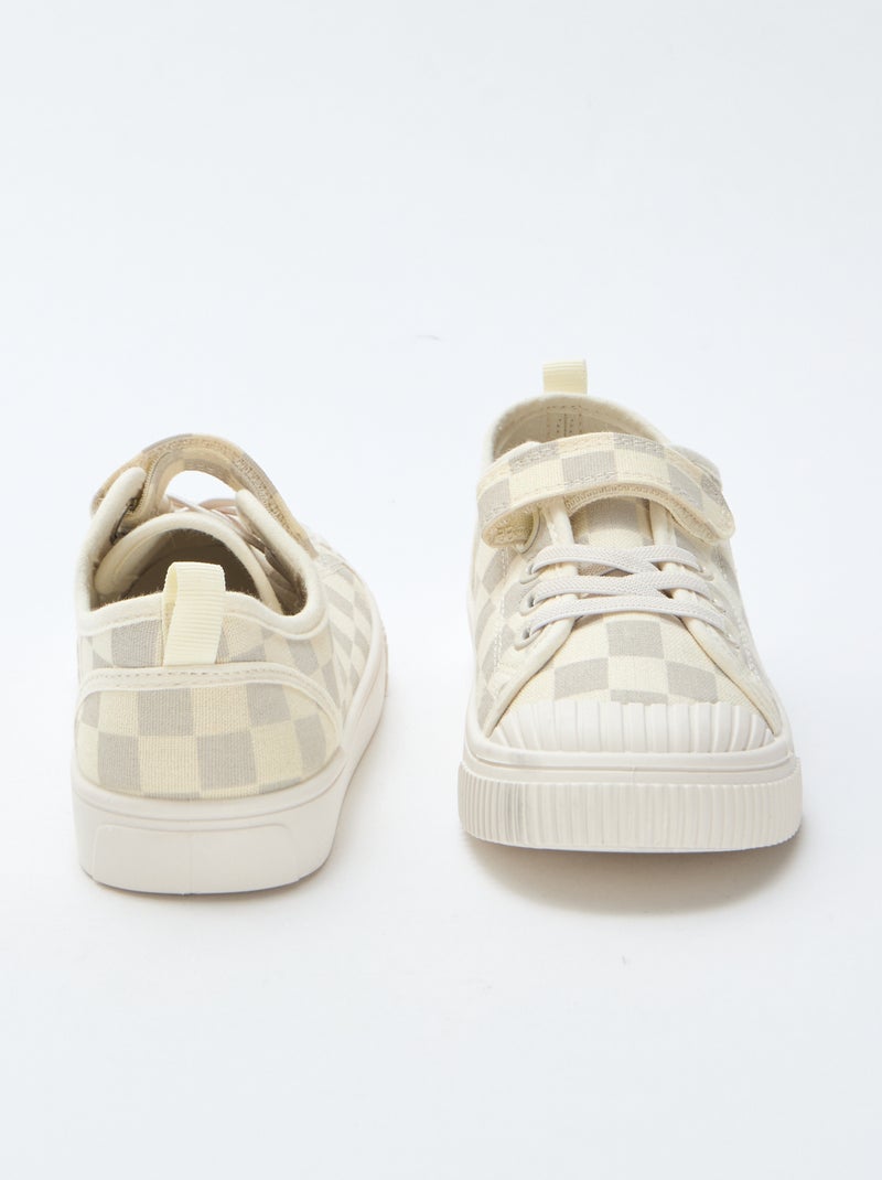 Sneakers basse in tela con velcro Grigio - Kiabi