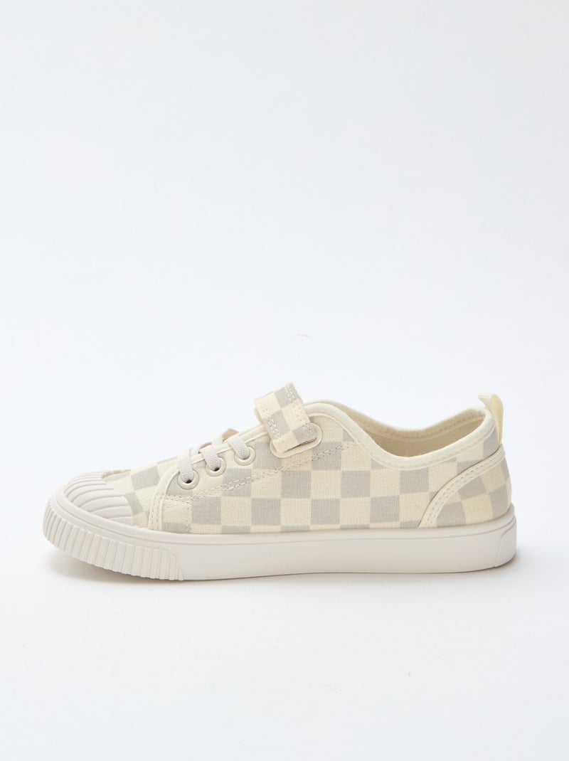 Sneakers basse in tela con velcro Grigio - Kiabi