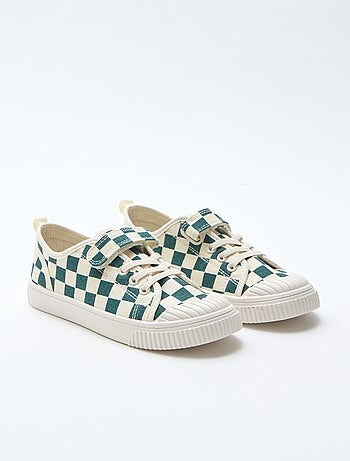 Sneakers basse in tela con velcro