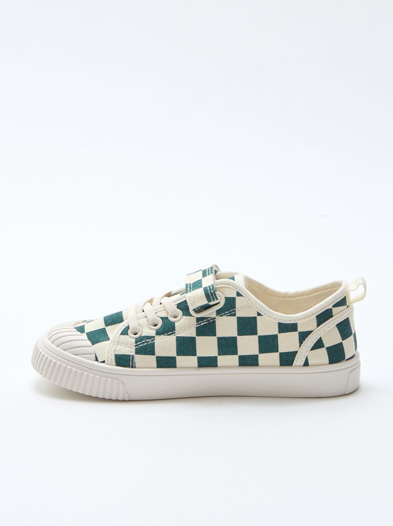 Sneakers basse in tela con velcro Verde - Kiabi