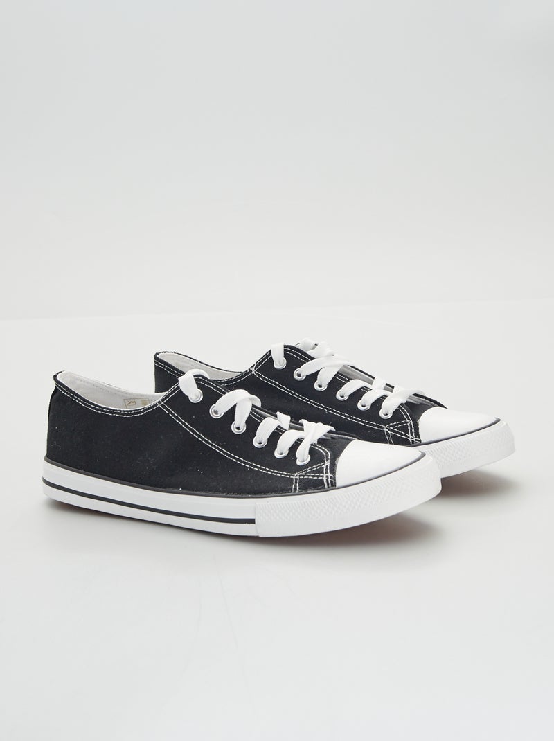 Sneakers basse in tela nero - Kiabi