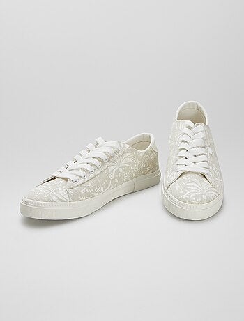 Sneakers basse in tela stampata